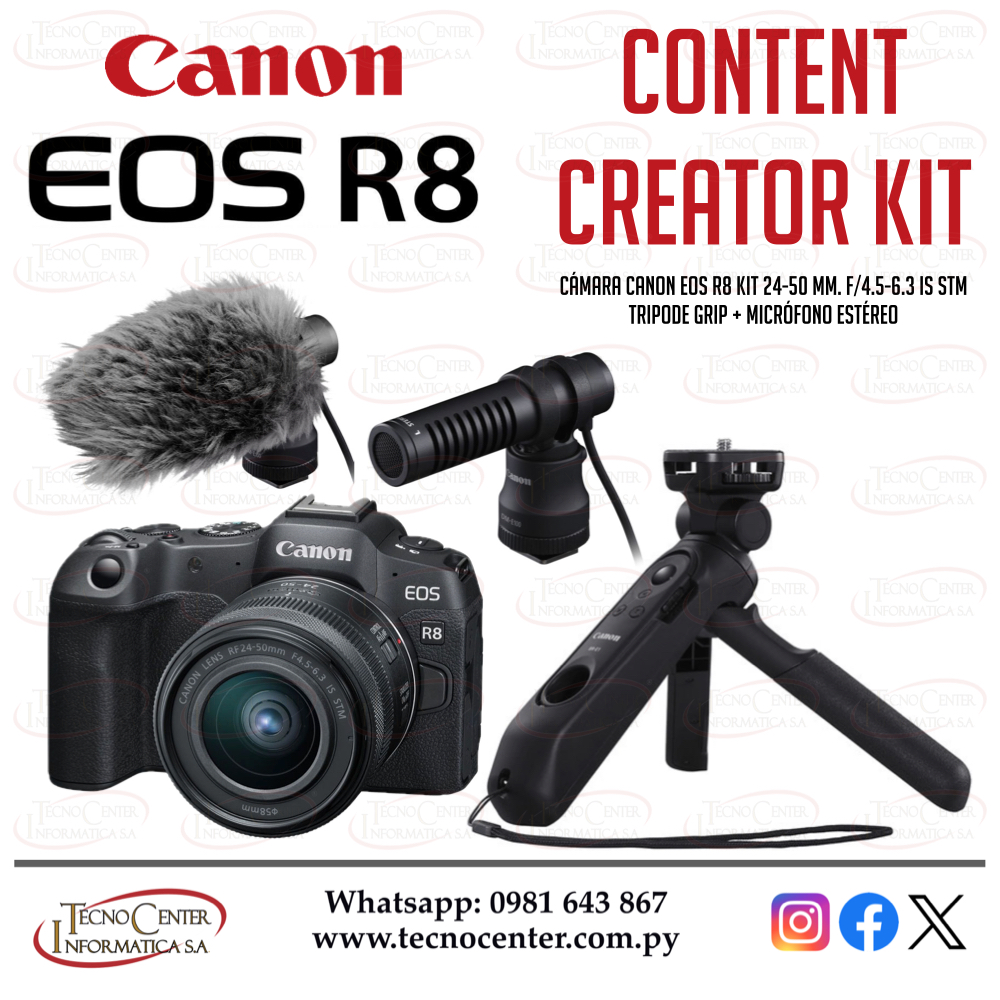 Cámara Canon EOS R8 Content Creator Kit